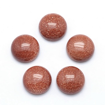 Synthetic Goldstone Cabochons, Half Round, 12x5~6mm