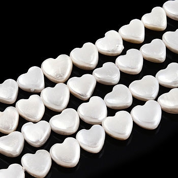 Natural Freshwater Shell Beads Strands, Heart, 6~6.5x6~7x2.5~3mm, Hole: 0.5mm, about 57~58pcs/strand, 14.96 inch~15.16 inch(38cm~38.5cm)