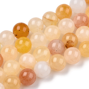 Natural Yellow Aventurine Beads Strands, Round, 6mm, Hole: 1mm, about 66pcs/strand, 15.7 inch