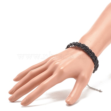 Cowhide Leather Braided Cord Bracelets for Men Women(BJEW-JB07887-01)-3