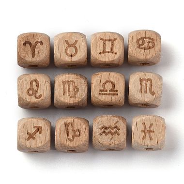 Natural Wood Constellation Beads(WOOD-M002-09)-4