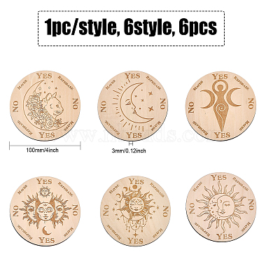 6Pcs 6 Style Wooden Carved Cup Mats(AJEW-FG0002-68)-2