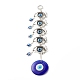 Glass Turkish Blue Evil Eye Pendant Decoration(HJEW-I008-04AS)-1
