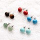 Natural & Synthetic Mixed Stone Stud Earrings(G-F267-09)-1