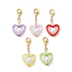 Heart Acrylic & Glass Pearl Pendant Decorations(HJEW-JM01403)-1
