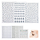 SUPERFINDINGS 6 Sheets 6 Styles Plastic Self-Adhesive Rhinestone Stickers(DIY-FH0005-77)-1