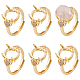 HOBBIESAY 6Pcs Brass Cubic Zirconia Adjustable Ring Components(KK-HY0001-86)-1