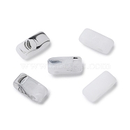 Opaque Acrylic Slide Charms, Rectangle, White, 2.3x5.2x2mm, Hole: 0.8mm(OACR-Z010-02O)