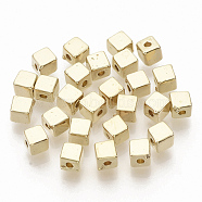 CCB Plastic Beads, Cube, Golden, 4x4x4mm, Hole: 1.4mm, about 6900pcs/500g(CCB-T010-48G)
