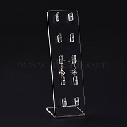 Transparent Acrylic Earrings Display Stands, L-Shaped, Clear, 19.5x6.3x0.95cm, Hole: 1.6mm(EDIS-G014-05)