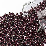 TOHO Round Seed Beads, Japanese Seed Beads, (26CF) Silver Lined Frost Amethyst, 11/0, 2.2mm, Hole: 0.8mm, about 1110pcs/bottle, 10g/bottle(SEED-JPTR11-0026CF)