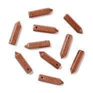 Synthetic Goldstone Pointed Pendants, Faceted, Bullet, 30~33x8~9mm, Hole: 1.4~1.6mm(G-D460-01Q)