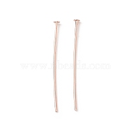 Brass Flat Head Pins, Cadmium Free & Lead Free, Rose Gold, 25mm, Head: 1.7mm, Pin: 0.6mm, 22 Gauge(X-KK-WH0058-03B-RG)