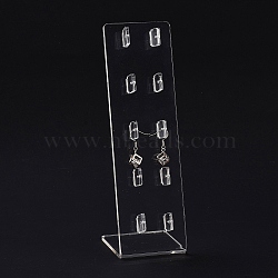 Transparent Acrylic Earrings Display Stands, L-Shaped, Clear, 19.5x6.3x0.95cm, Hole: 1.6mm(EDIS-G014-05)