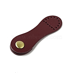 Semi-circle Cowhide Leather Sew on Purse Clasps, Brass Snap Button Bag Mouth Buckle, Suitcase Bag Anti-Theft Parts, Dark Red, 9.1x2.85x0.95cm, Hole: 1.6mm(FIND-D027-02A)