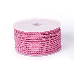 Polyester Braided Cord, Pearl Pink, 3mm, about 8.74 yards(8m)/roll(OCOR-F010-B10)