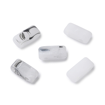 Opaque Acrylic Slide Charms, Rectangle, White, 2.3x5.2x2mm, Hole: 0.8mm