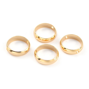 Brass Beads Frames, Long-Lasting Plated, Round Ring, Real 24K Gold Plated, 10x2.5mm, Hole: 1.2mm