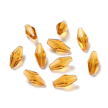 Transparent Glass Beads, Faceted, Bicone, Goldenrod, 12x6mm, Hole: 1mm