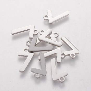 201 Stainless Steel Charms, Num.7, 13x8x1.1mm