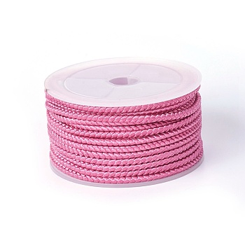 Polyester Braided Cord, Pearl Pink, 3mm, about 8.74 yards(8m)/roll
