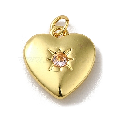 Real 18K Gold Plated Navajo White Heart Alloy+Cubic Zirconia Pendants