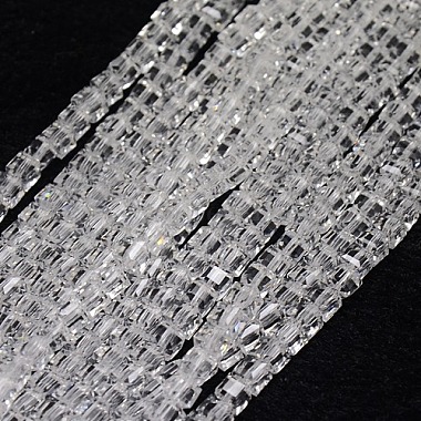 6mm Clear Square Glass Beads
