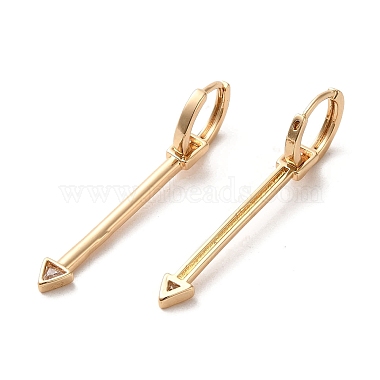 Brass Micro Pave Cubic Zirconia Dangle Hoop Earrings(EJEW-C073-25KCG)-2
