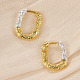 двухцветные женские серьги-кольца 925 из стерлингового серебра(EJEW-F317-25GP)-2