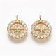 Brass Micro Pave Clear Cubic Zirconia Charms(ZIRC-Q021-032G-NF)-1