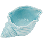 Ceramic Ashtray Home Display Decorations, Conch Shape, Pale Turquoise, 132x82x60mm, Inner Diameter: 85x60mm(DJEW-WH20021-03)