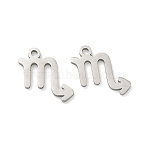 304 Stainless Steel Constellation Pendants, Virgo Charm, 11x13x1mm, Hole: 1.2mm(STAS-H260-01P-08)