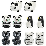 10Pcs 5 Styles Handmade Porcelain Beads, Hand Painted Ceramic Beads, Animal, Famille Rose Porcelain, Mixed Shapes, 16~24x9~16.5x10~21mm, Hole: 1.4~2.5mm, 2pcs/style(PORC-CJ0001-41)