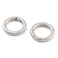 Non-Tarnish 316 Stainless Steel Spring Gate Rings, Rings, Stainless Steel Color, 17x2.8mm(STAS-M296-01P-G-01)