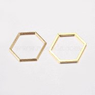 Alloy Linking Rings, Hexagon, Golden, 18x20x1mm(X-PALLOY-E446-06B-G)
