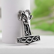 Anchor with Cattle Head 304 Stainless Steel Pendants, Antique Silver, 31.5x23.5x10mm, Hole: 5mm(STAS-M206-02AS)