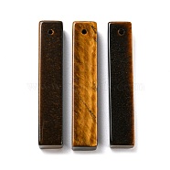 Natural Tiger Eye Pendants, Rectangle Charms, 38~41x7.5~8x7.5~8mm, Hole: 1.5mm(G-M417-02D)