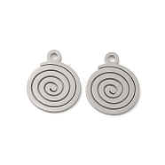 304 Stainless Steel Charms, Laser Cut, Vortex Charm, Stainless Steel Color, 14.5x12x1mm, Hole: 1.6mm(STAS-J042-08P)