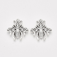 Tibetan Style Alloy Pendants, Cadmium Free & Lead Free,, Bees, Antique Silver, 25.5x25x2.5mm, Hole: 1.5mm, about 393pcs/1000g(TIBE-S314-63AS-LF)