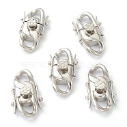 304 Stainless Steel Twister Clasps, Stainless Steel Color, 30x17.5x8mm, Hole: 5x5mm(STAS-G244-13A-P)