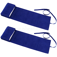 2Pcs Double-Sided Velvet Tarot Cards Storage Bags, Tarot Desk Storage Holder, Dark Blue, Unfolded: 40.5x13x0.2cm(ABAG-CN0001-06C)