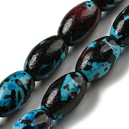 Spray Painted Synthetic Turquoise Beads Strands, Oval, Black, 8.5x5.5mm, Hole: 1.2mm, about 50pcs/strand, 16.73''(42.5cm)(G-E617-B07-01B)