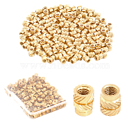 M3 Brass Metric Threaded Inserts for Plastic Heat Set Insert, Knurled Nut Insert, 3D Printing Injection Molding Press Thread Nuts, Golden, 5.5x4.5mm, Hole: 2.5mm, 150pcs/box(FIND-GL0001-35)