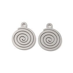 Non-Tarnish 304 Stainless Steel Charms, Laser Cut, Vortex Charm, Stainless Steel Color, 14.5x12x1mm, Hole: 1.6mm(STAS-J042-08P)