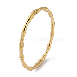 Rack Plating Brass Bamboo Stick Hinged Bangles, Lead Free & Cadmium Free, Real 18K Gold Plated, 1/8 inch(0.45cm), Inner Diameter: 2x2-1/4 inch(5x5.8cm)(BJEW-M039-06G)