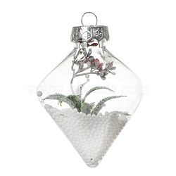 Transparent Plastic Fillable Ball Pendants Decorations, Christmas Tree Hanging Ornament, Teardrop, 106x82mm(XMAS-PW0002-04L)