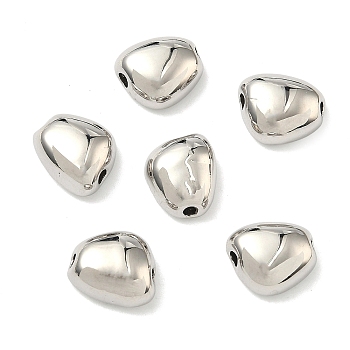 Nuggets Brass Beads, Cadmium Free & Lead Free, Long-Lasting Plated, Rack Plating, Platinum, 10.5x9x5mm, Hole: 1.5mm
