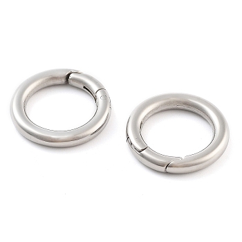 Non-Tarnish 316 Stainless Steel Spring Gate Rings, Rings, Stainless Steel Color, 17x2.8mm