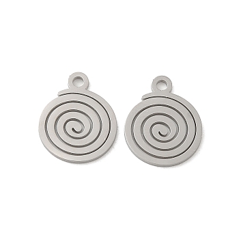 304 Stainless Steel Charms, Laser Cut, Vortex Charm, Stainless Steel Color, 14.5x12x1mm, Hole: 1.6mm