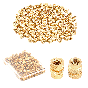 M3 Brass Metric Threaded Inserts for Plastic Heat Set Insert, Knurled Nut Insert, 3D Printing Injection Molding Press Thread Nuts, Golden, 5.5x4.5mm, Hole: 2.5mm, 150pcs/box